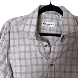 Robert Graham men checkered shirt  15.5” cotton , long sleeve ,